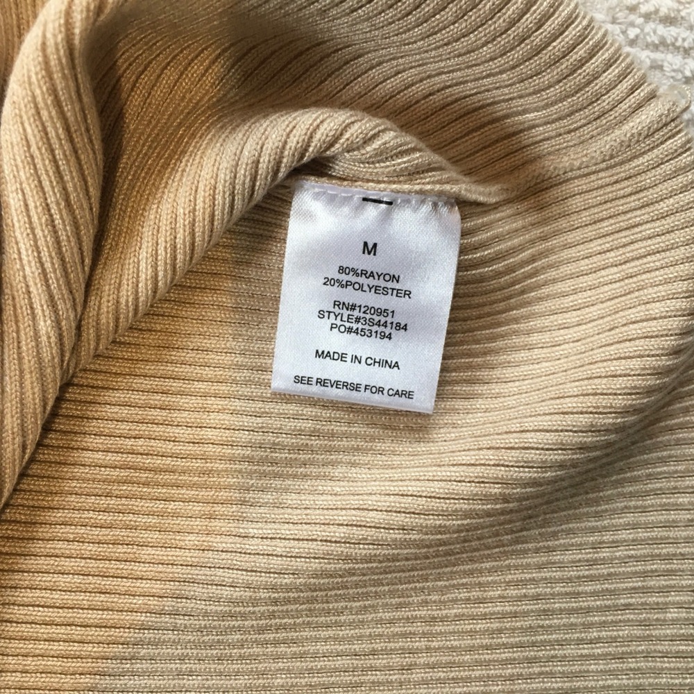 Hippie Rose Ribbed‎ Knit Collared Double Zip Cardigan Coquette Tan Women's M - Picture 7 of 7